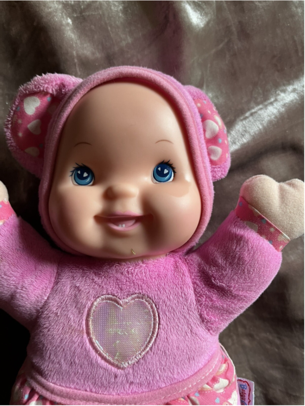Baby's First Pink Plush Soft Body Baby Doll Goldberger Heart Teddy Bear Ears - Picture 15 of 16